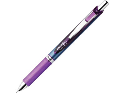 Pentel EnerGel Deluxe RTX Retractable Gel Pens, Medium Point Needle Tip, Purple Ink, 12/Pack (BLN77-V)