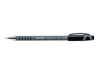 Paper Mate FlexGrip Ultra Ballpoint Pen, Fine Point, Black Ink, 12/Pack (9680131)