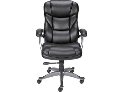 Staples Osgood Bonded Leather Managers High Back Chair, Black