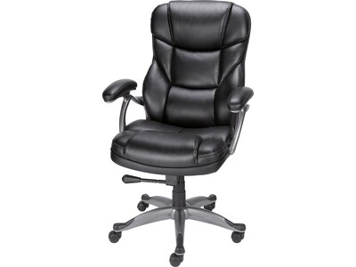 Quill Brand® Osgood High-Back Bonded Leather Manager Chair, Black (21076)