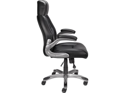 Quill Brand® Torrent Bonded Leather Manager Chair, Glossy Black (51283/20224)
