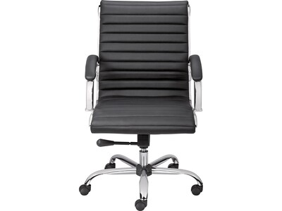 Quill Brand® Bresser Luxura Faux Leather Manager Chair, Black (23096-CC)