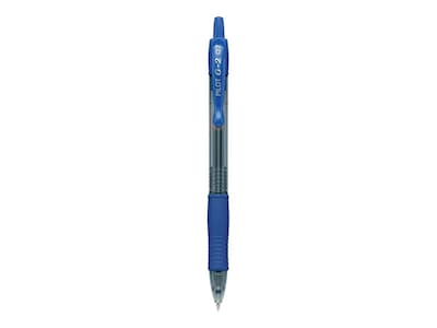 Pilot G2 Retractable Gel Pen, Fine Point, 0.7mm, Blue Ink, Dozen (31021)