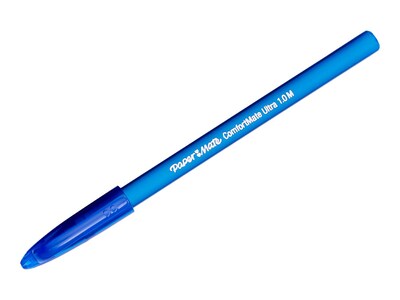 Paper Mate ComfortMate Ultra Ballpoint Pen, Medium Point, Blue Ink, Dozen (6110187)