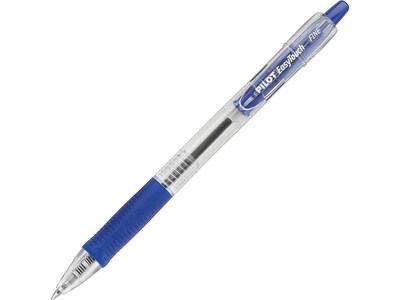 Pilot EasyTouch Retractable Ballpoint Pens, Fine Point, Blue Ink, Dozen (32211)