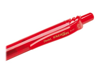 Pentel EnerGel-X Retractable Gel Pens, Medium Point, Red Ink, 12/Pack (BL107-B)