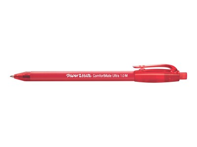 Paper Mate ComfortMate Ultra Retractable Ballpoint Pen, Medium Point, Red Ink, Dozen (6320187)