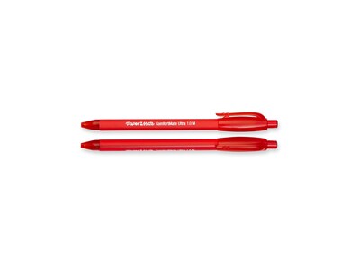 Paper Mate ComfortMate Ultra Retractable Ballpoint Pen, Medium Point, Red Ink, Dozen (6320187)