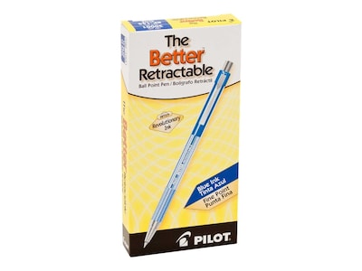 Pilot Better Retractable Ballpoint Pens, Fine Point, Blue Ink, Dozen (30001)