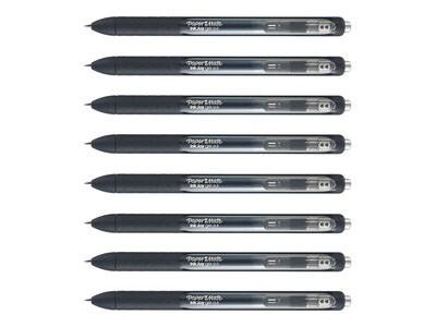 Paper Mate InkJoy Retractable Gel Pen, Fine Point, Black Ink, 8/Pack (1968613)