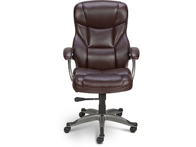 Quill Brand® Osgood High-Back Bonded Leather Manager Chair, Brown (22298)