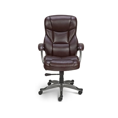 Quill Brand® Osgood High-Back Bonded Leather Manager Chair, Brown (22298)