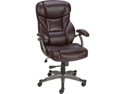 Quill Brand® Osgood High-Back Bonded Leather Manager Chair, Brown (22298)
