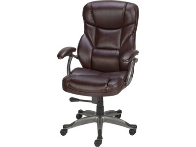 Quill Brand® Osgood High-Back Bonded Leather Manager Chair, Brown (22298)