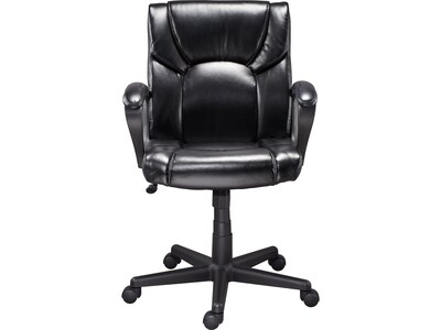 Quill Brand® Montessa II Luxura Faux Leather Computer and Desk Chair, Black (25221-CC)
