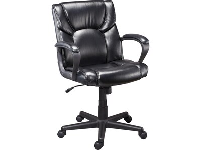 Quill Brand® Montessa II Luxura Faux Leather Computer and Desk Chair, Black (25221-CC)