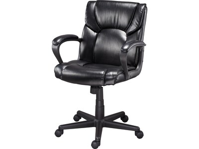 Quill Brand® Montessa II Luxura Faux Leather Computer and Desk Chair, Black (25221-CC)