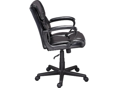 Quill Brand® Montessa II Luxura Faux Leather Computer and Desk Chair, Black (25221-CC)