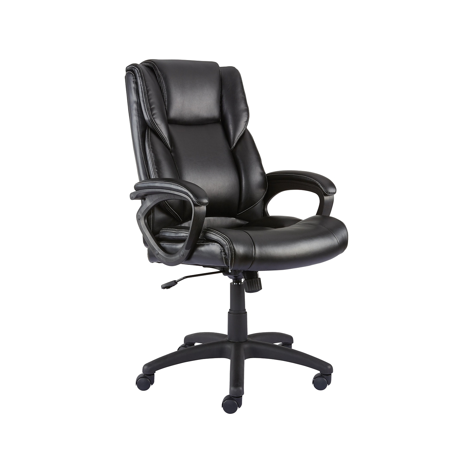 Quill Brand® Kelburne Luxura Faux Leather Computer and Desk Chair, Black (50859)