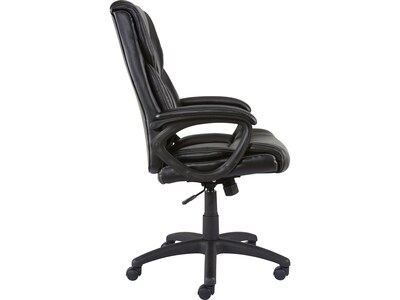 Quill Brand® Kelburne Luxura Faux Leather Computer and Desk Chair, Black (50859)