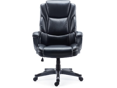 Quill Brand® Mcallum Bonded Leather Manager Chair, Black (51473)