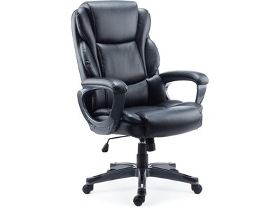 Quill Brand® Mcallum Bonded Leather Manager Chair, Black (51473)