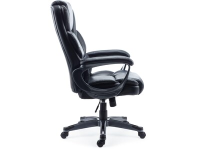 Quill Brand® Mcallum Bonded Leather Manager Chair, Black (51473)