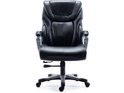 Quill Brand® Denaly Big & Tall Bonded Leather Manager Chair, Black (51468)