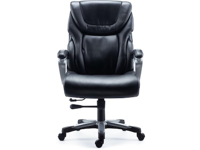 Quill Brand® Denaly Big & Tall Bonded Leather Manager Chair, Black (51468)