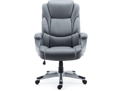 Quill Brand® Mcallum Bonded Leather Manager Chair, Gray (51474)