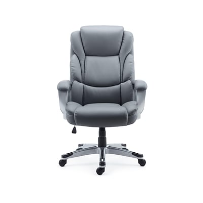Quill Brand Mcallum Bonded Leather Manager Chair Gray 51474 Quill Com