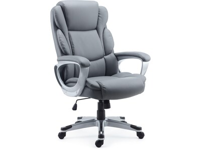 Quill Brand® Mcallum Bonded Leather Manager Chair, Gray (51474)