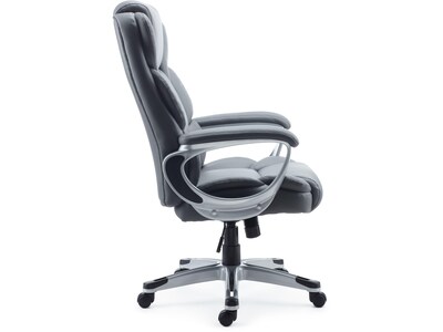 Quill Brand® Mcallum Bonded Leather Manager Chair, Gray (51474)