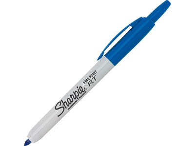 Sharpie Retractable Permanent Markers, Fine Tip, Blue, 12/Pack (32703)