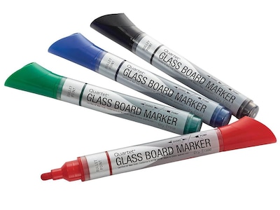 Quartet Glass Board Dry Erase Markers, Bullet Tip, Assorted, 4/Pack (79552)