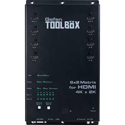Gefen® ToolBox 6 x 2 HDMI Matrix Switch With 4Kx2K UltraHD, Black