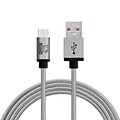 Rhino micro USB  Cable -3.3 Feet Grey - Tough-Braided Extra-Strong Jacket - Sync/Charge,  5000+ Bend Lifespan  - 1PK