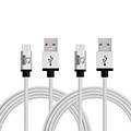 Rhino micro USB  Cable -10 Feet White - Tough-Braided Extra-Strong Jacket - Sync/Charge,  5000+ Bend Lifespan  - 2PK