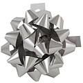 JAM Paper® Gift Bows, Large, 7 Inch Diameter, Silver Metallic, 24/Pack (166331158a)