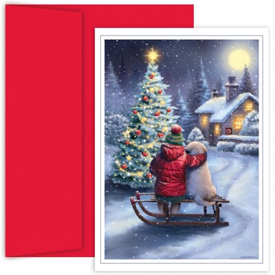 JAM Paper® Christmas Card Set, Best Friends Holiday Cards, 18/pack