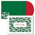 JAM Paper® Christmas Card Set, Holly Laser Cut Holiday Cards, 16/pack