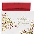 JAM Paper® Christmas Card Set, Leaves and Berries Holiday Cards, 16/pack