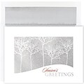 JAM Paper® Christmas Card Set, Silver Treelines Holiday Cards, 16/pack