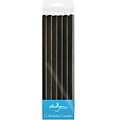 JAM Paper® Birthday Candle Sticks, Tall Solid Color Candle Sticks, 5 x 1/4, Black, 12/pack