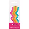 JAM Paper® Birthday Candle Sticks, 3 1/8 x 1/8, Twisted Style, Yellow, Fuchsia Pink, Blue, Green & Orange, 20/Pack (52675607349)