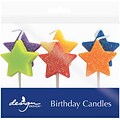 JAM Paper® Specialty Birthday Candles, 2 3/4 x 3/4, Glitter Stars, 6/Pack (52675707327)