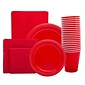 JAM Paper® Party Supply Assortment, Red, Plates (2 Sizes), Napkins (2 Sizes), Cups & Tablecloth, 6 I