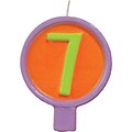 JAM Paper® Birthday Number Candles, # 7 Rounded Number Candle, 2 1/2 x 1 3/4, Sold Individually