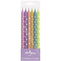JAM Paper® Birthday Candle Sticks, 4 x 1/4, Light Colors with Polka Dots Assortment, 12/Pack (52675607306)