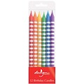 JAM Paper® Birthday Candle Sticks, 4 x 1/4, Multi-Color Stripes Assortment, 12/Pack (52675607307)